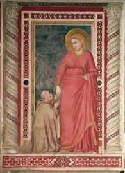 Bishop Pontano kneeling before St. Mary Magdalene, Magdalene Chapel, c.1320
